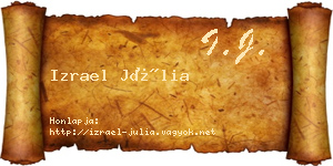 Izrael Júlia névjegykártya